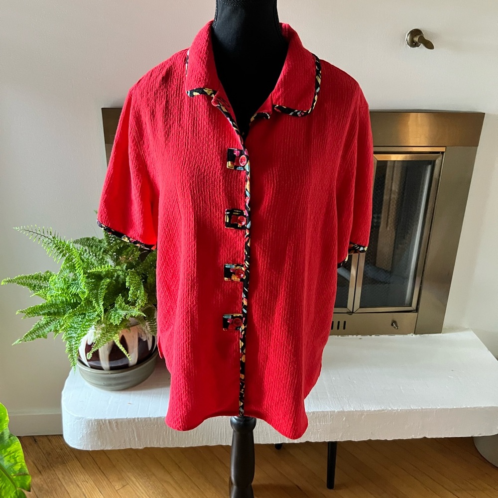 Vintage Koret of California Red Casual Button Down Shirt